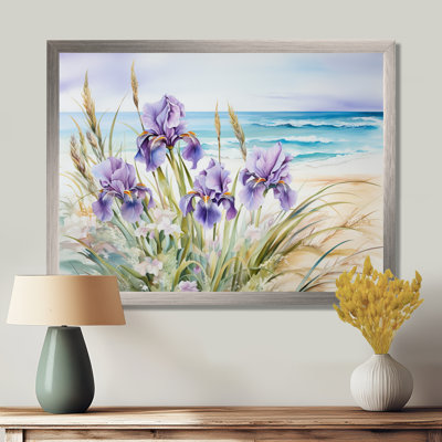 Purple Irises On The Beach II - Irises Canvas Print Wall Art