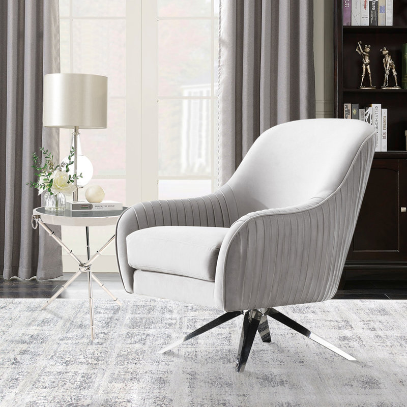 Fauteuil pivotant en velours de 29,5 po de largeur Noho