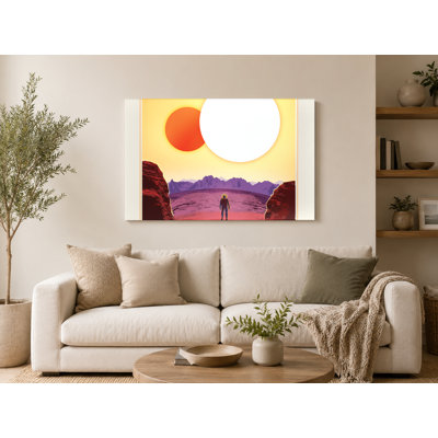 Kepler-16b NASA Exoplanet Travel Poster - Vintage Space Wall Art - Canvas Wall Art