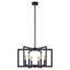 Lustre industriel noir géométrique moderne à 6 lumières, lustre carré de 22 po pour plafonds hauts-1796517737-1796517738