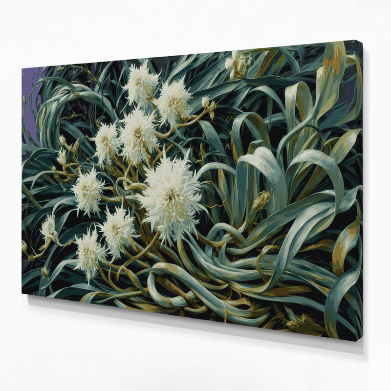 Vegetables Wild Garlic Gray Canvas Wall Art