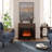 Dwyla Modern Transitional 32" Chevron Electric Fireplace Console TV Stand - Oak