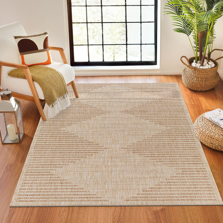 Delk Indoor & Outdoor Boho Jute-Look Rug Beige/Ivory