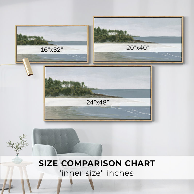 «Tidal Sands I», toile tendue avec châssis encadré, prête à être accrochée, H 21 po x l 41 po, Naturel