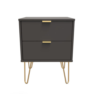 Turah 2 Drawer Bedside Cabinet (Ready Assembled)