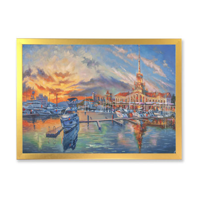 «Evening In The Seaport», reproduction sur toile