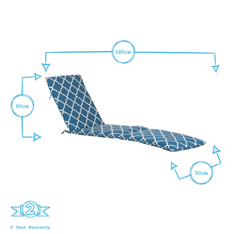 Harbour Housewares - Master Sun Lounger Cushions, Navy