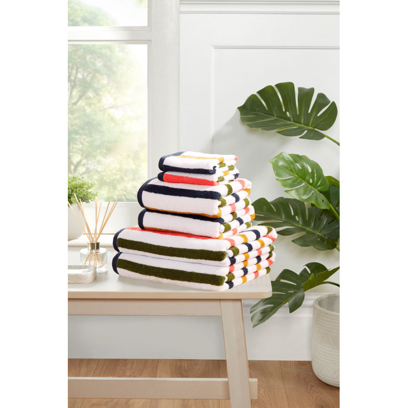 Curran Hand Towel , Yellow/Blue/Green/White/Orange