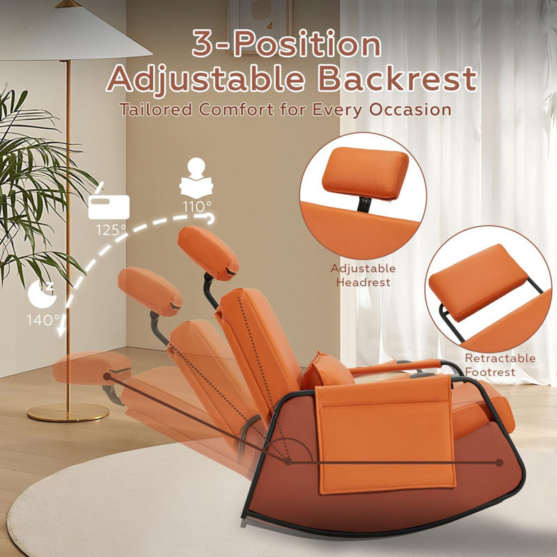 Steel Rocking Chair, Orange