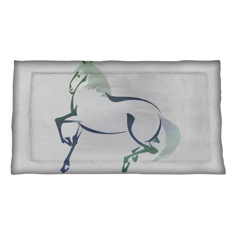 Taie décorative Keito Sato, Grand lit, Polyester, Bleu / vert
