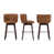 Brown Faux Leather Seat/Dark Brown Frame