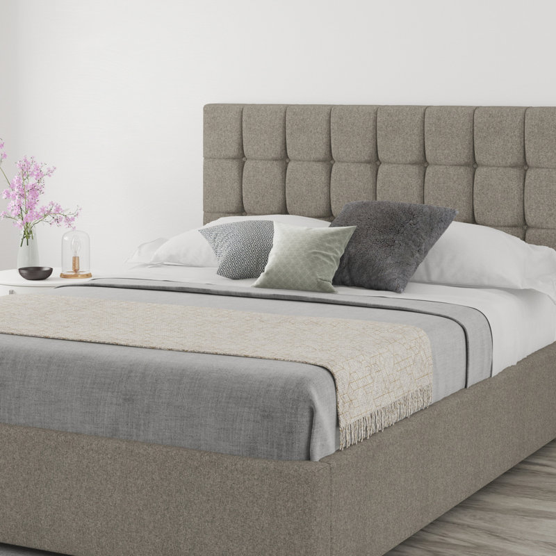 Wellington Upholstered Twill Headboard, Single (3'), Tweed Grey