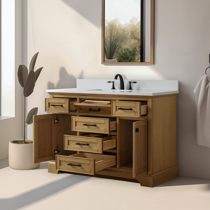 Ensemble de meuble-lavabo simple 48 po Zoila, Oak