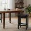 2-Piece Set, All Black, Countertop Height Bar Stools, With Bonded Leather Base, Heavy-Duty Metal Base, Designed For Easy Assembly, Specifically For Kitchen Countertops.