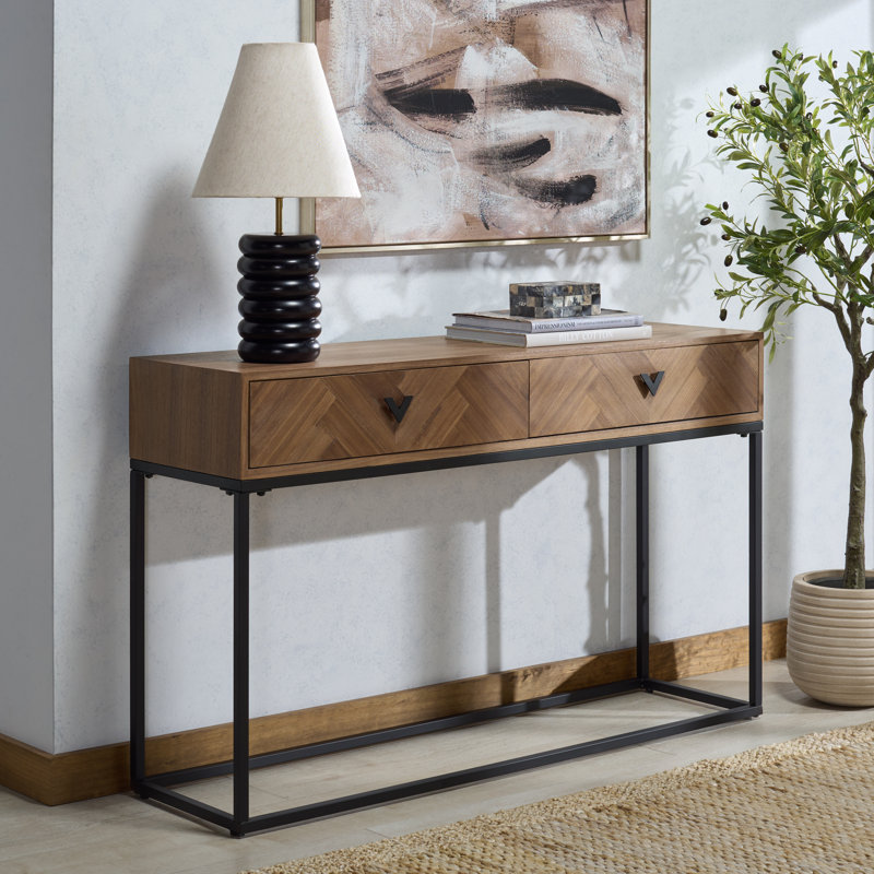 Sherriandra 2 Drawer Console, Walnut
