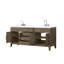 Meuble-lavabo double en chêne gris 72 po X P 22 po D, dessus en marbre de Carrare et ensemble de robinet-117980349