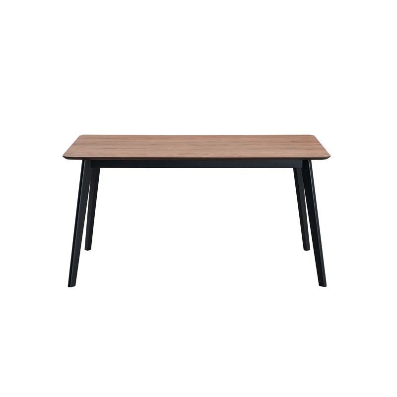 Table de salle à manger rectangulaire en noyer et noir - bois d'hévéa, capacité de poids de 100 lb, H 30 po x l 59 po x P 35 po pour plateau en bois, plancher de 26 po, 35