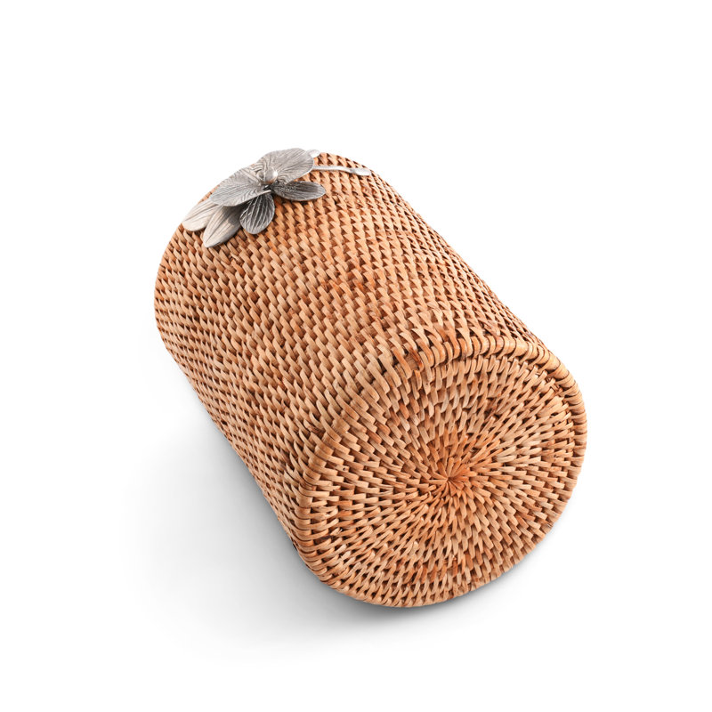 Orchids Hand Woven Wicker Rattan Utensils Holder