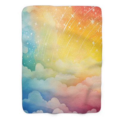Color Splash Sky - 1 Piece Premium Sherpa Blanket