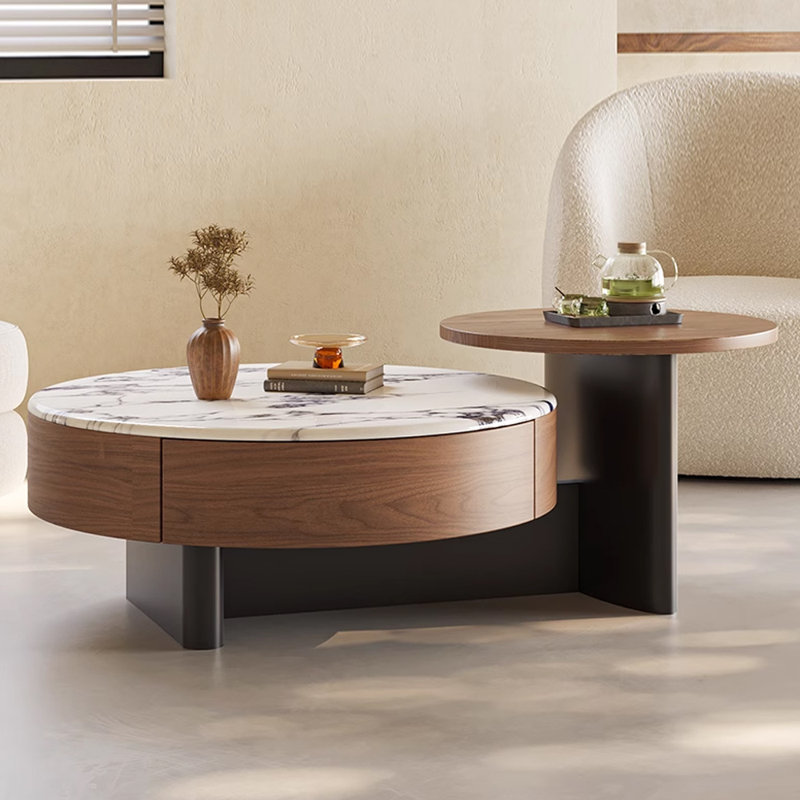 Cream-style walnut simple coffee table