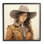 «Brown Cowgirl on Beige» par RB, impression sur toile