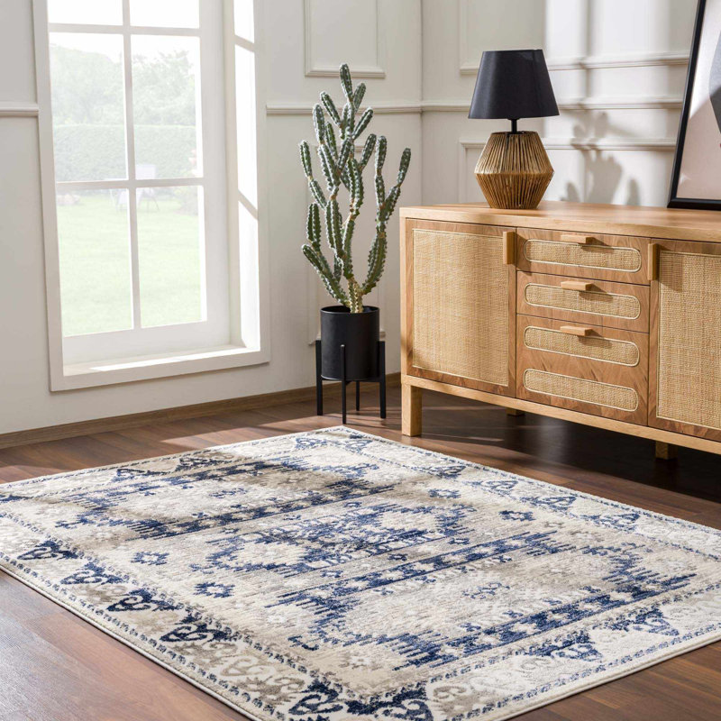 Tapis oriental bleu marine Bindin, Rectangle 5 pi 3 po x 7 pi