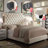 Winston Porter Fabric Upholstered Bed Frame with Adjustable Headboard-1021784459-1021784455