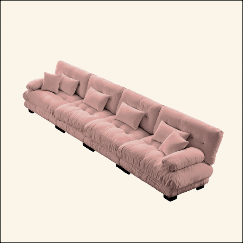 Canapé modulaire 4 places à assise profonde et canapé modulaire, canapé en chenille Canapé rembourré confortable pour salon, appartement, studio, bureau, chenille
