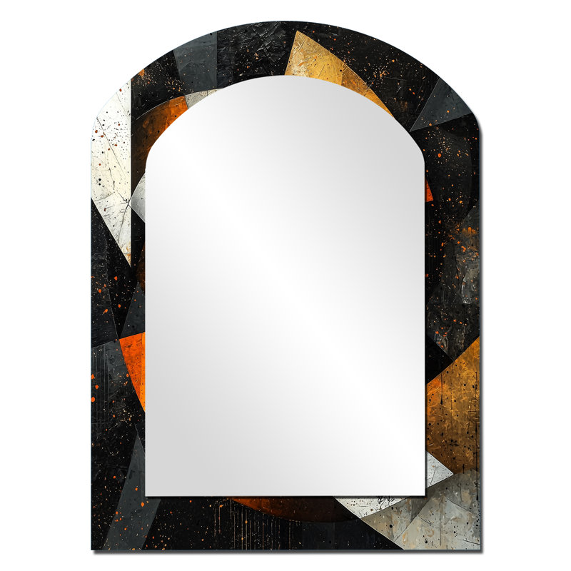 Miroir mural moderne noir et jaune, 34 po x 25 po