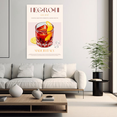 Negroni Cocktail Classic Classic Vintage Wall Art