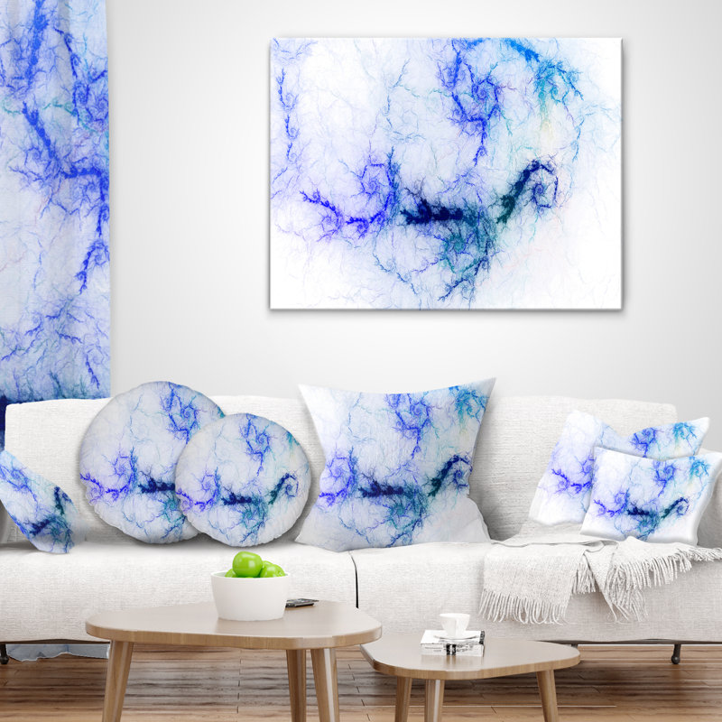 Coussin Sparkling Stormy Sky - imprimé abstrait, 16 po x 1 po, Coussin décoratif, Bleu