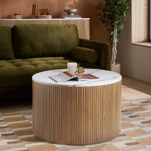 RUSSO Drum Coffee Table with Storage