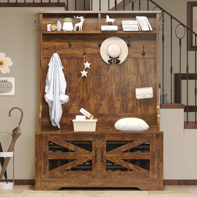 Coleon Hall Tree 43.3 Wide with Bench and Shoe Storage
