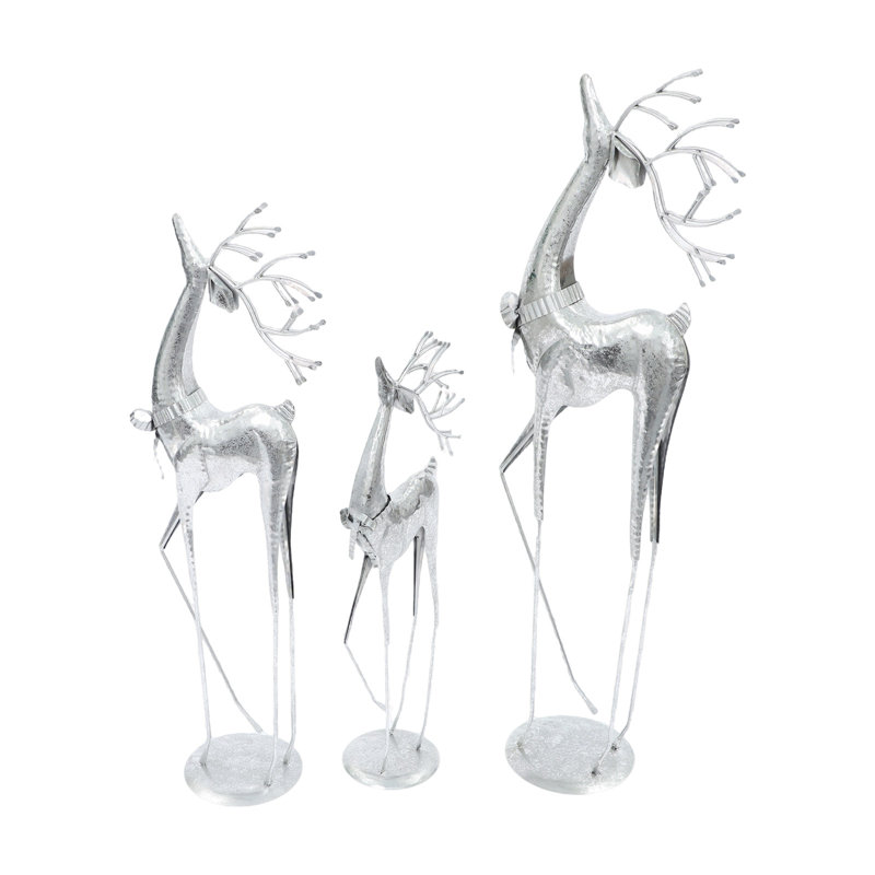 3PCS Deer Statues Large Freestanding Deer Ornaments