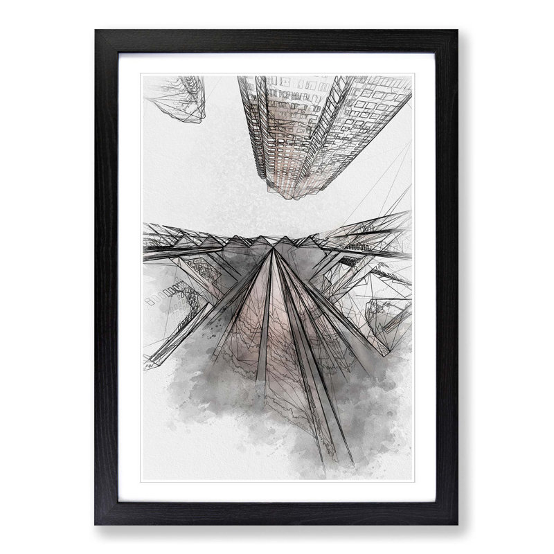 Sketching the Architecture Vol.51 - Picture Frame Drawing Print, Black Framed, 87cm H x 62cm W x 2cm D