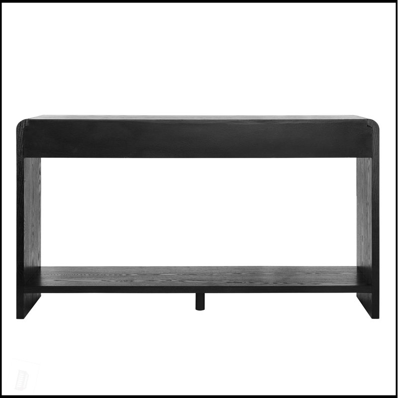 Console moderne à 3 tiroirs avec lattes verticales, conception à bords arrondis pour la décoration du vestibule et du couloir