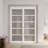 80" Height Primed 5-Lite Frosted Glass Panels Sliding Closet Door with Installation Hardware Kit-110561723