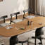 Table de salle à manger rectangulaire moderne extensible avec piédestal sculpté noir pour la salle à manger