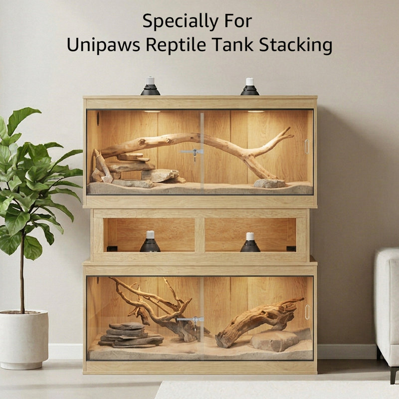 Reptile Enclosure Stacker, 11" H x 33" W x 15" D, Nature