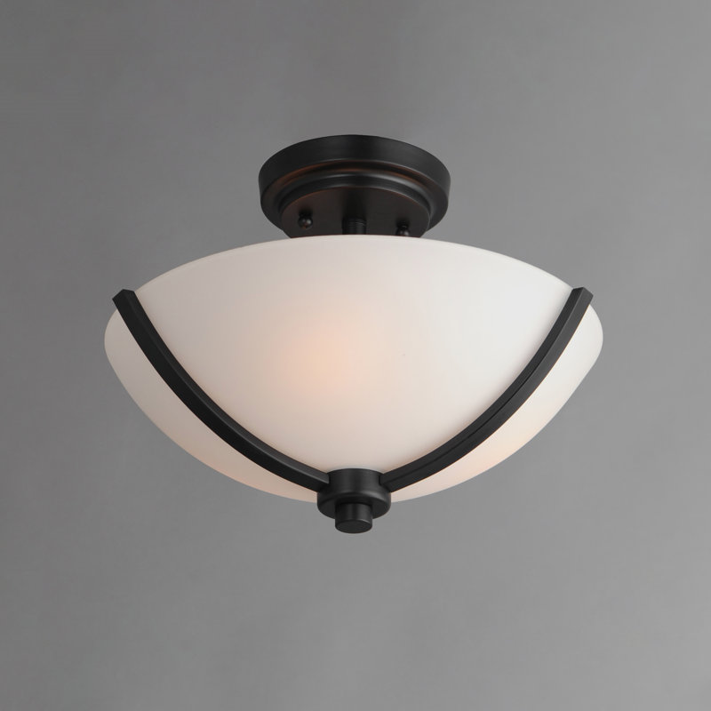 Deven Semi Flush Mount, Black