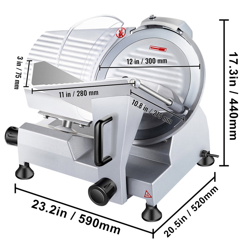 VEVOR Electric Meat Slicer for Frozen Meat, 17.3" H x 23.2" W x 20.5" D