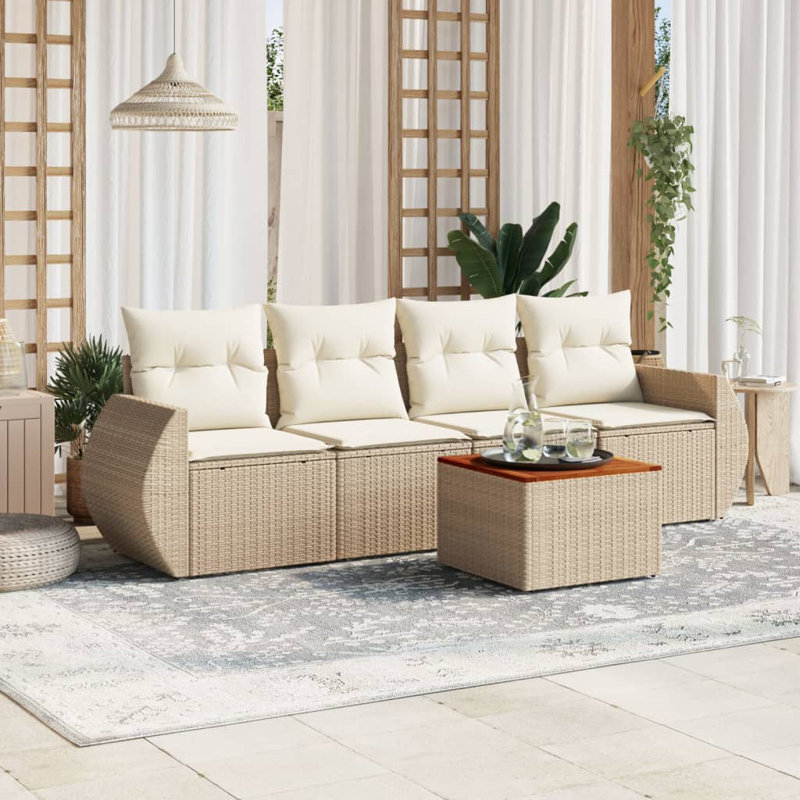 Vidaxl Garden Sofa Set Beige, Cream White