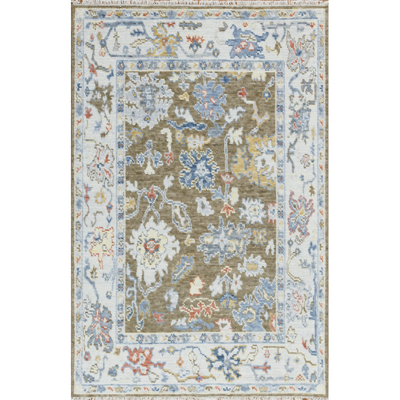 Cascade Hand Knotted Wool Area Rug, Rectangle 5' x 7'