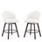 27" Upholstered Counter & Bar Stools with Large Seat, 360° Swivel Kitchen Island Chairs with Solid Wood Legs, White Sherpa-1629698086