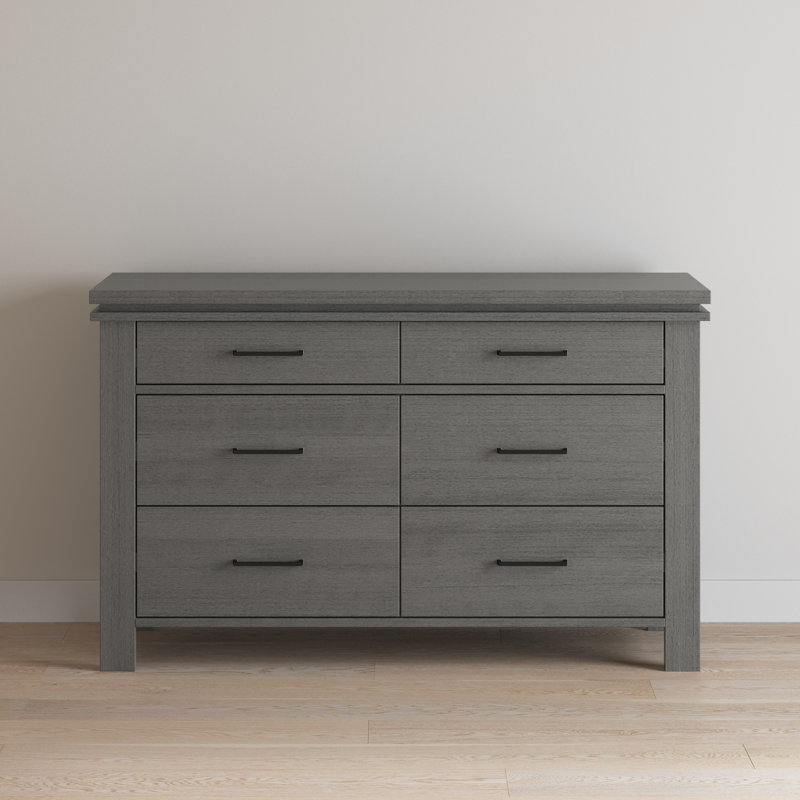 Commode double 6 tiroirs Denman, Gris minuit