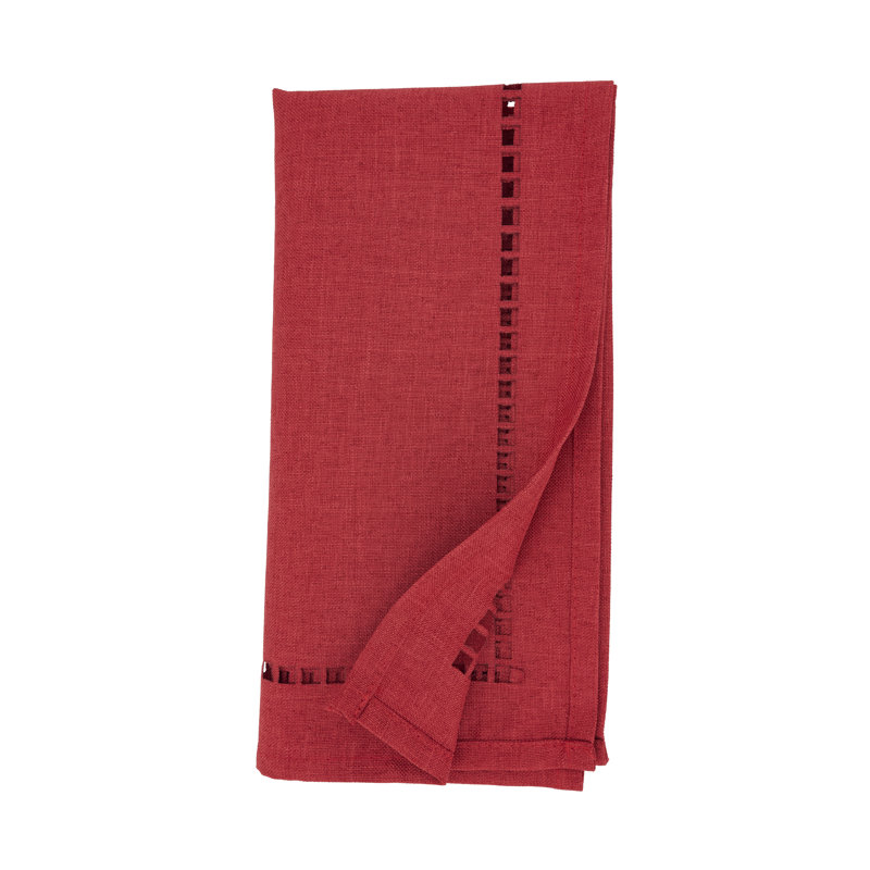 Laser-Cut Hemstitch Napkin (Set of 4), Red