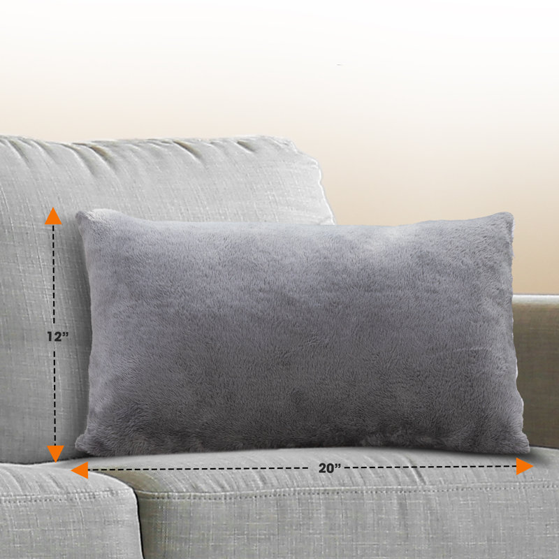 Gray Arctic Velvet and Microfleece Throw Pillow Set