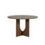Table de salle à manger ronde de style transitionnel de 119 cm (47 po) avec pied central en forme de U-271785217