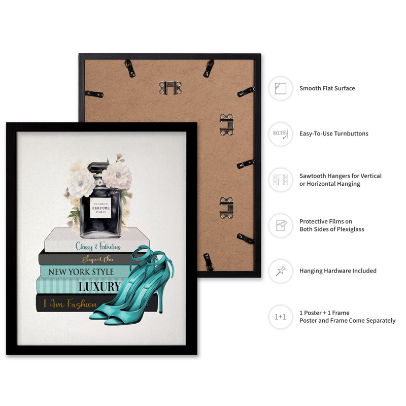 Parfum et talons, Black Framed, Poster, 11"H x 14"W