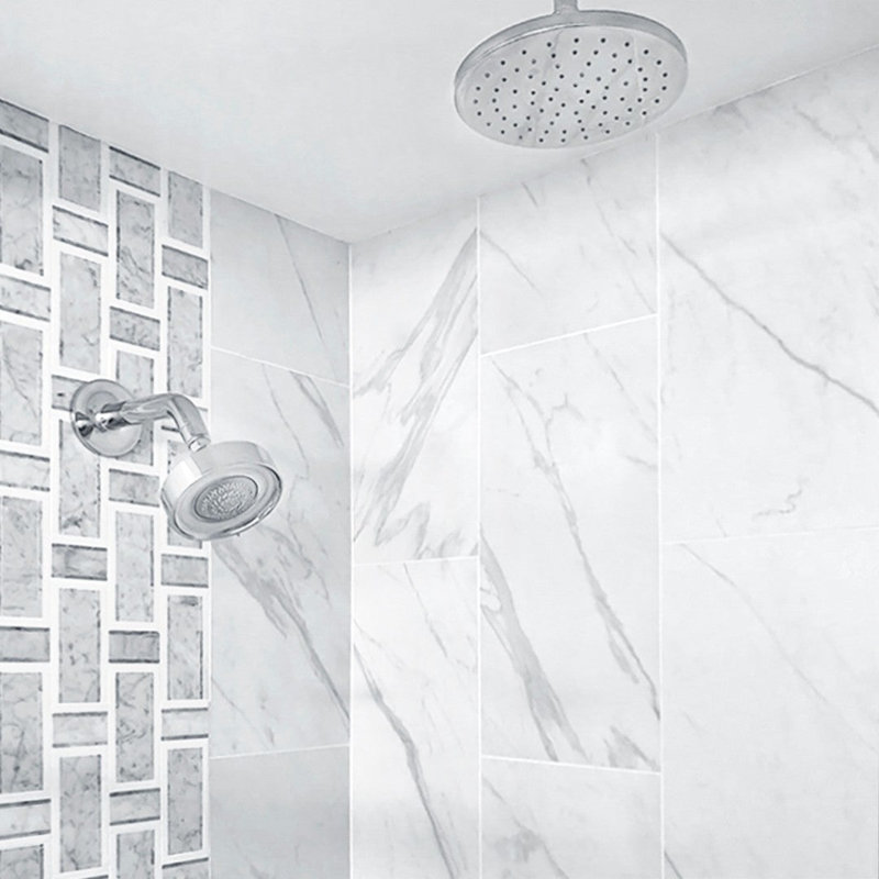 Esplanade 13x13 Polished Thassos Marble Mosaic Tile